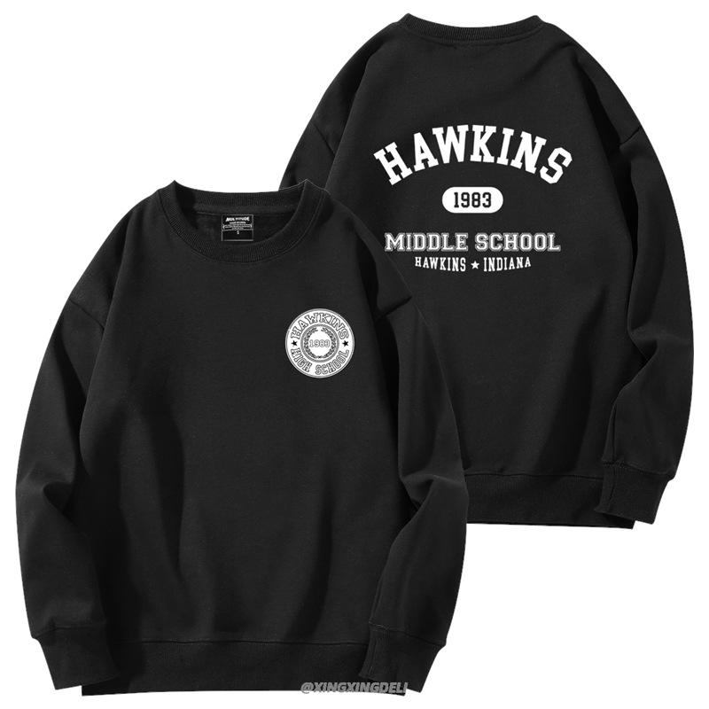 Hawkins Middle School Stranger Things Unisex Hoodie - Herbst/Winter Rundhals Langarm Jacke