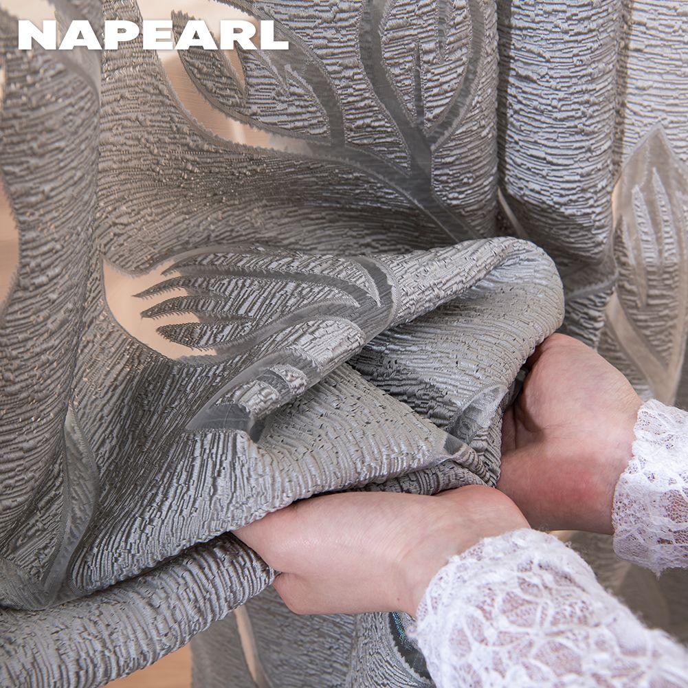 1ks NAPEARL moderní móda vzor větví Průhledný tyl na záclony do obývacího pokoje okno do kuchyně záclona