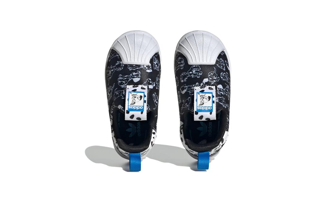 Disney X Adidas Originals SUPERSTAR 360 Comfortable Abrasion Resistant Low Top Toddler Shoes Black White ID9711