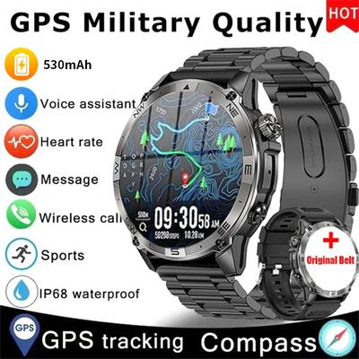 SACOSDING חדש GPS שעון חכם ספורט חיצוני לגברים מסך AMOLED כושר מצפן קצב לב עמיד למים Bluetooth Talk שעון חכם