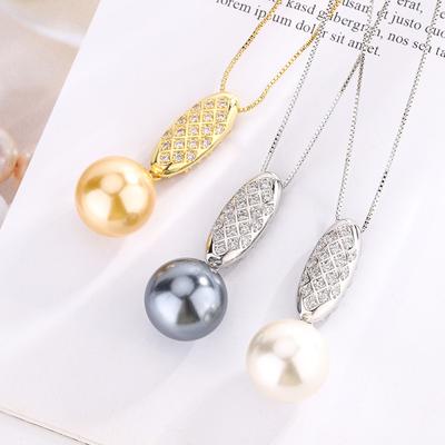 Jewelry Copper Bottom Gold Plated Premium Temperament Pendant Necklace 16Mm