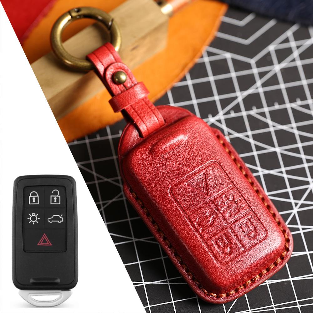HALLMO Luxus-Autoschlüsseletui aus Leder für VOLVO All inclusive