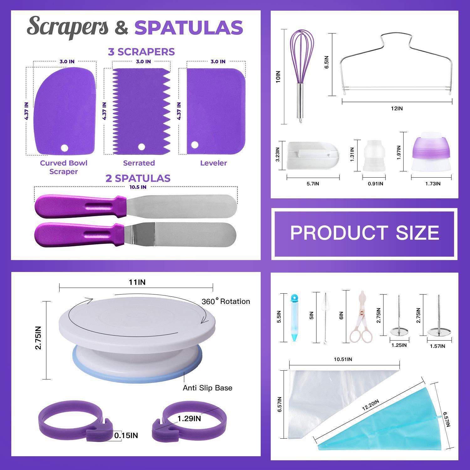 

B006 137Pcs/Set Cake Turntable Icing Tips Piping Bags Frosting Tool Dessert Decorating Kitchen Baking Tools Kit (BPA Free,no FDA Certificate) Type A