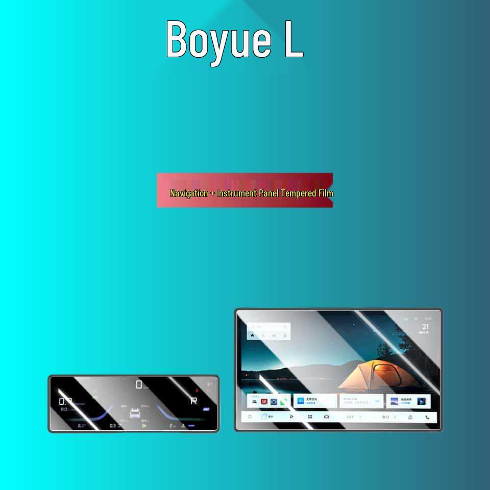 Fits 25 Models: Boyue L Gen-4 Navigation Screen Protector - Tempered Glass Car Interior Accessory