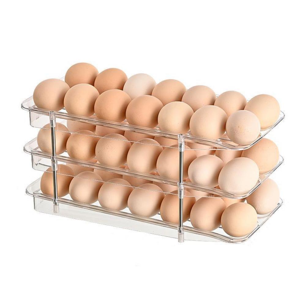 Transparent Refrigerator Egg Storage Box Large Capacity Refrigerator Egg Dispenser  Kitchen
