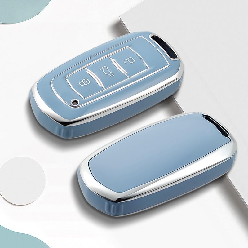 3 Buttons TPU Car Flip Key Case Cover Shell For Geely Atlas Boyue NL3 EX7 SUV GT GC9 Emgrand X7 Borui Auto Holder Accessories