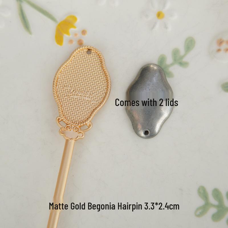 Handwoven Song Brocade Blue-Dyed Fabric Embroidery Cloth with Medium Hairpins - New Chinese Design, DIY Accessories, Double Lid