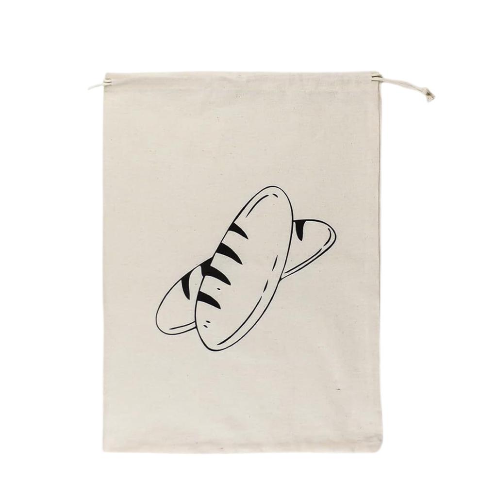 Set Of 3 Practical Linen Bread Bags Reusable And Washable Pockets With Drawstring For Bread And Produce Storage