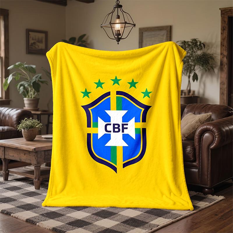 Brazil national football team Print Flannel Blanket Soft Warm Sofa Bed Throw Blanket For Home Office Bedroom