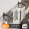 Gun Gray No-Drill Bathroom Towel Rack & Toilet Storage Set