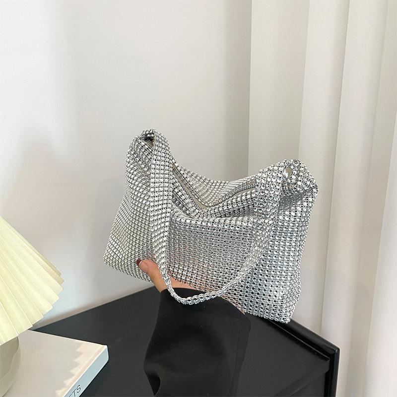 Bag women's bag autumn new simple fashion painted color rhinestone underarm shoulder bag trendy dinner bag