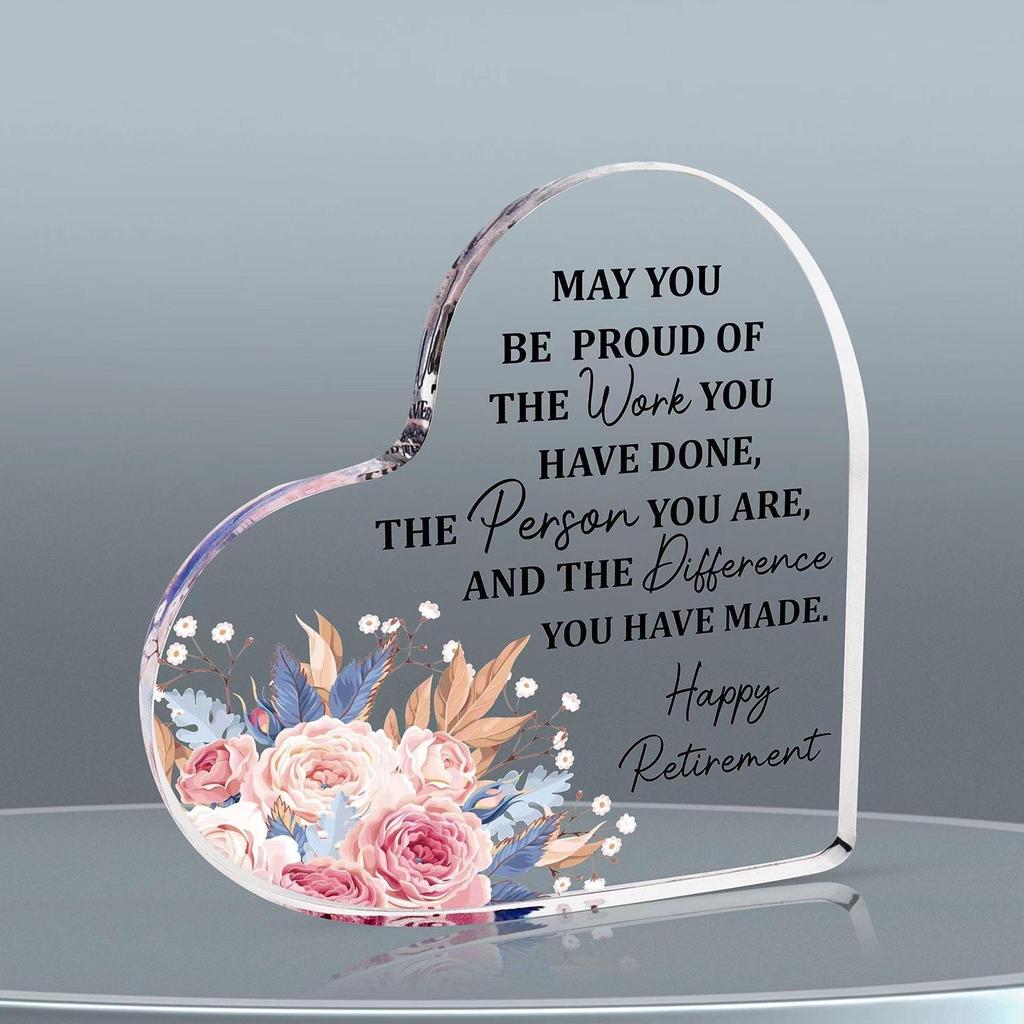 Heart Shape Acrylic Plaque Valentine's Day Gift Love Quote Keepsake for Wife Husband Couples Romantic Home Ornament