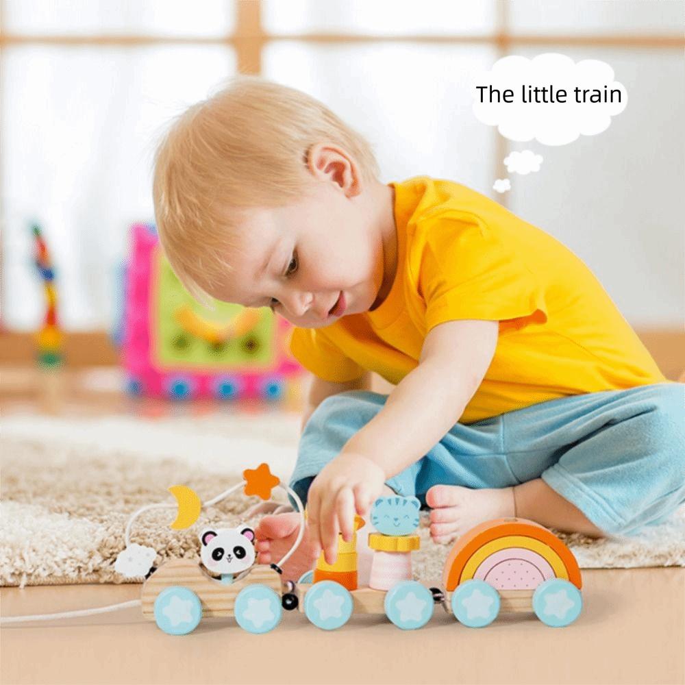 Educational Magnetic Wooden Train Toys Magnetic Digital Train  Toddler