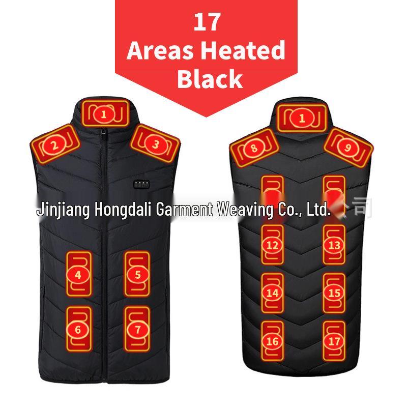 Seventeen-Zone USB Electric Heating Vest for Winter Warmth
