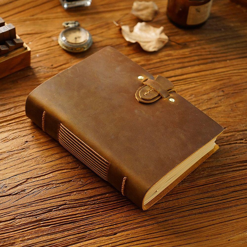 Vintage Leather Bound Journal Genuine Leather Cover Sketch Notebook Blank Paper Diary  Writing