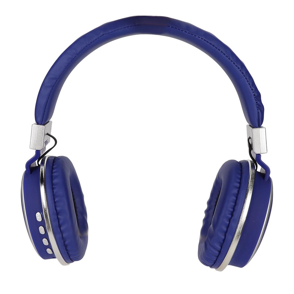 LX‑510BT Bluetooth Headset Folding Plug in Comfortable Leather Ear Cups Music Headphones for PC Phone Blue