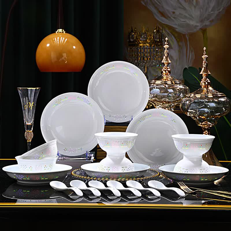 Nuogu Jingdezhen Linglong 18-Piece Dinnerware Set