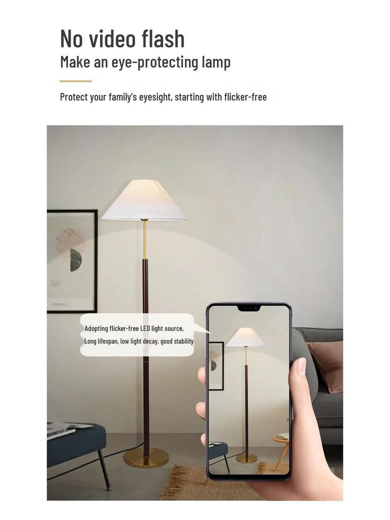 Modern Minimalist Floor Lamp: High-End Fabric Standing Light for Living Room, Study, or Bedroom.