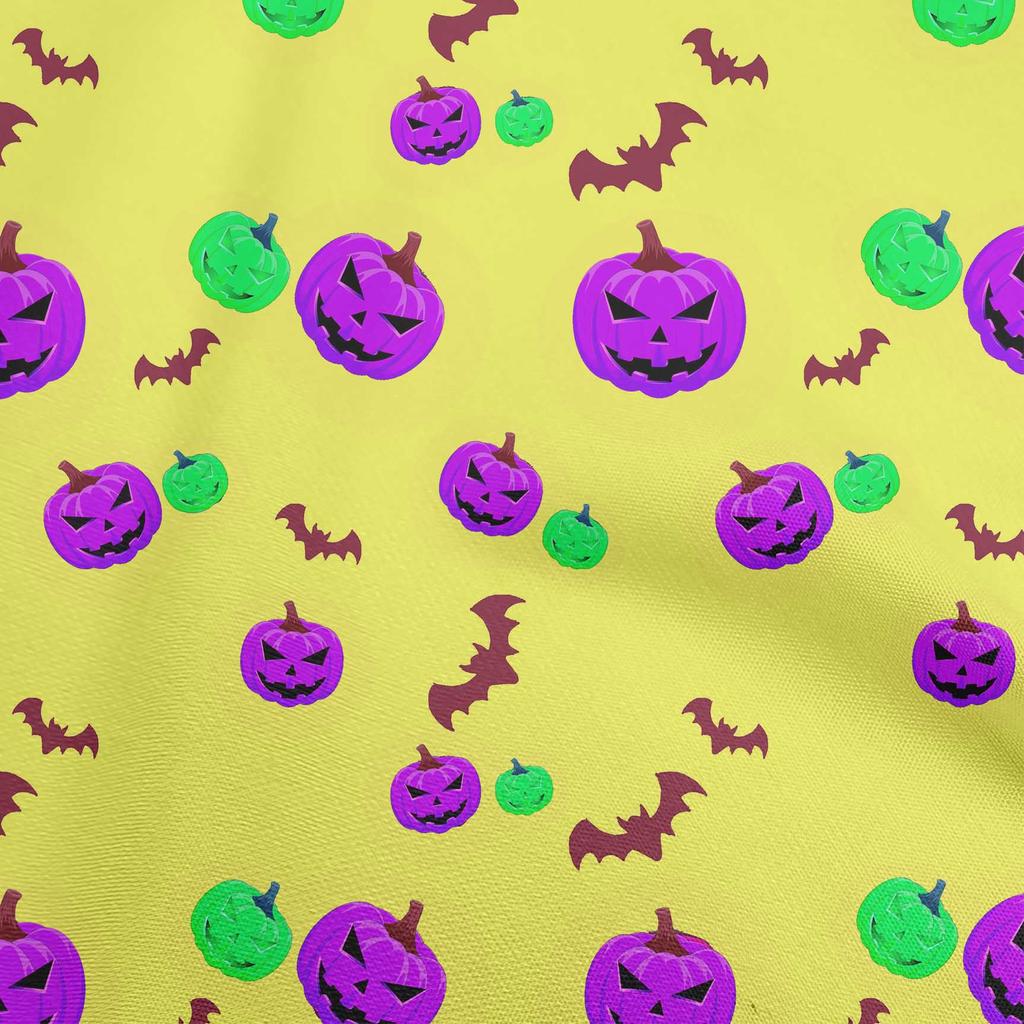 oneOone Cotton Flex Blue Fabric Halloween Sewing Material Print Fabric By The Yard 40 Inch