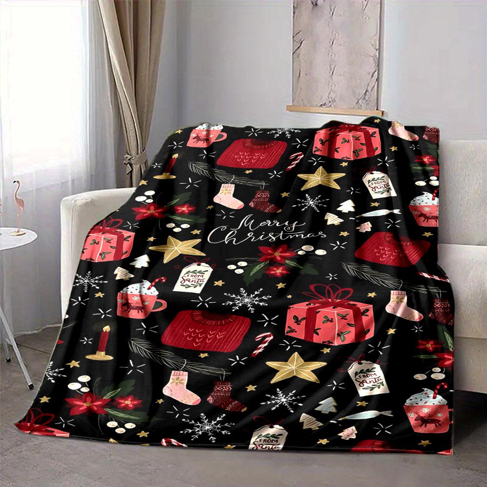 1Pc Christmas Candy Canes Blanket Soft And Comfortable Casual Warm Camping Travel Christmas Halloween Gift M91720