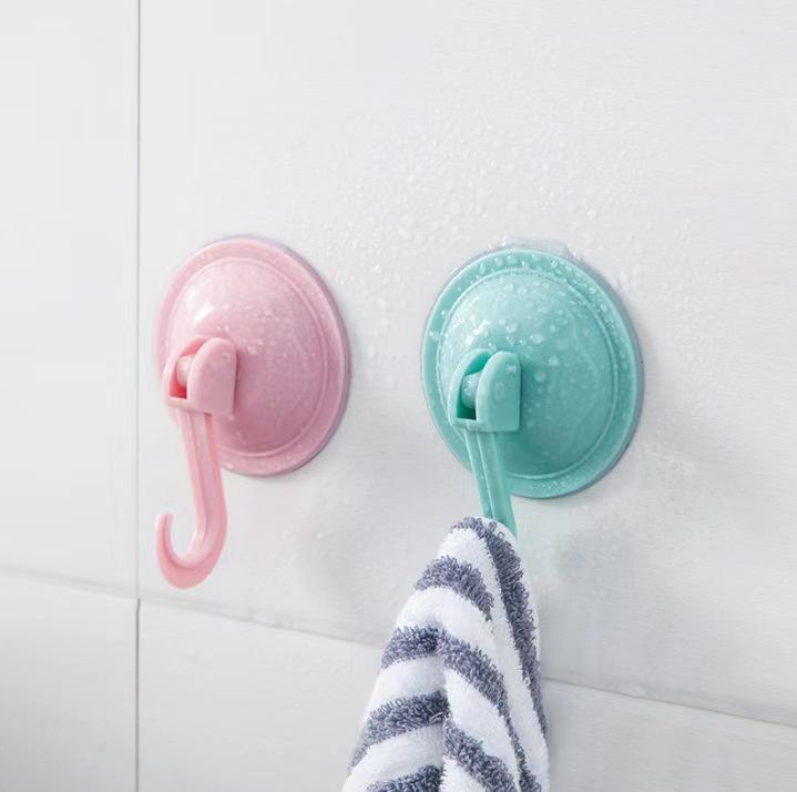 1PCS Bathroom Strong Vacuum Suction Cup Hook Kitchen Door Suction Wall Glass Wall Hanging Free Punching Load-bearing Adhesive Hook