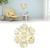 Nordic Luxury Wall Decoration Apricot Leaf Flower Mirror Wall Pendant Iron Art Porch Decoration