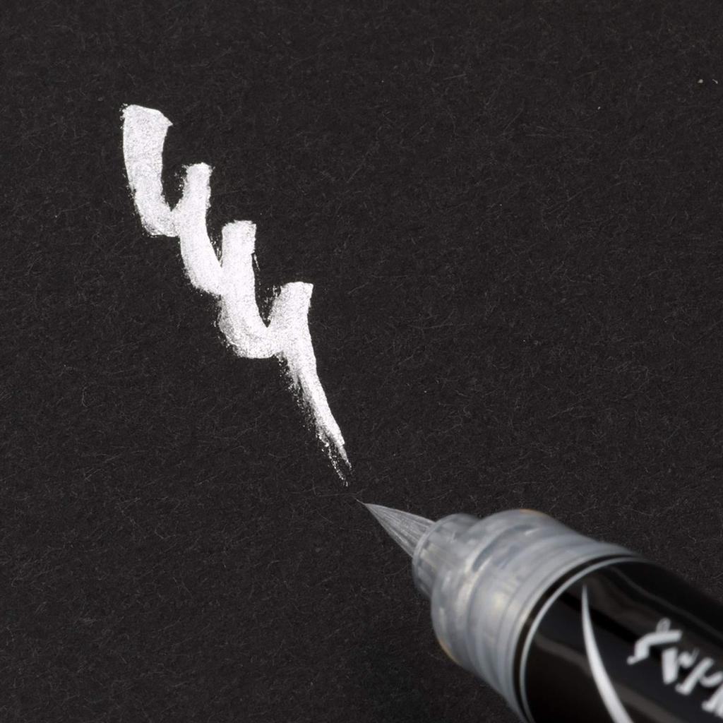 Pentel Brush Pentel Brush Pen Silver Tip Pen, XGFH-Z