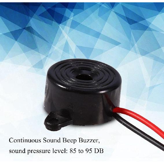 DC 3-24V Buzzer, 12V Piezo Electronic Alarm Buzzer Continuous Sound Beep, Cable Length 100mm