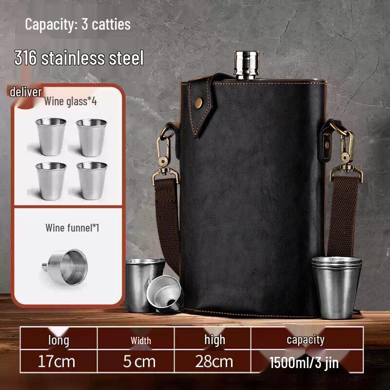 Portable 304 Stainless Steel Hip Flask