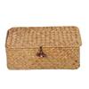 Handwoven Seagrass Storage Basket Seagrass Desktop Organizer Woven Rectangular Basket  Office Desk