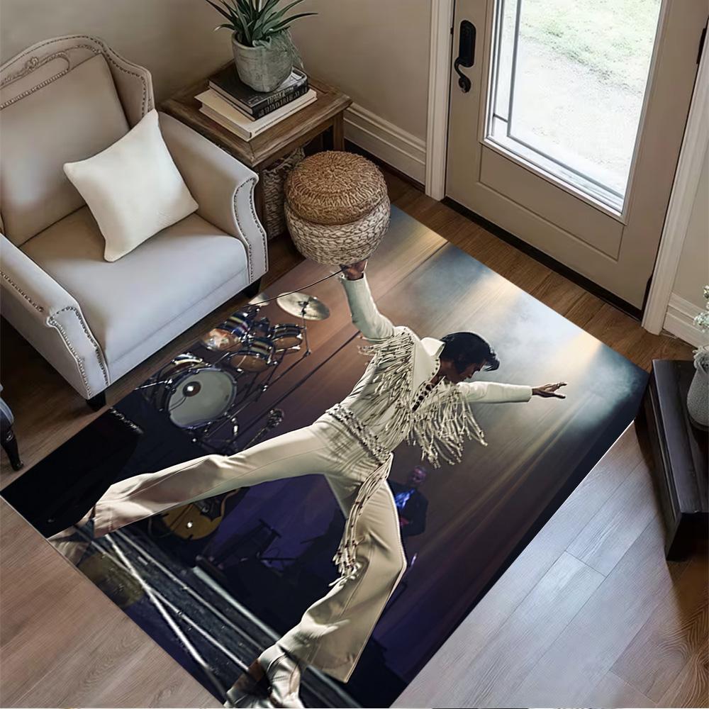 Elvis Presley's Iconic Style Floor Rug Office Rug Design for Foyer Decorate room Living Rooms Hallway Antislip Carpet Decorate Offices