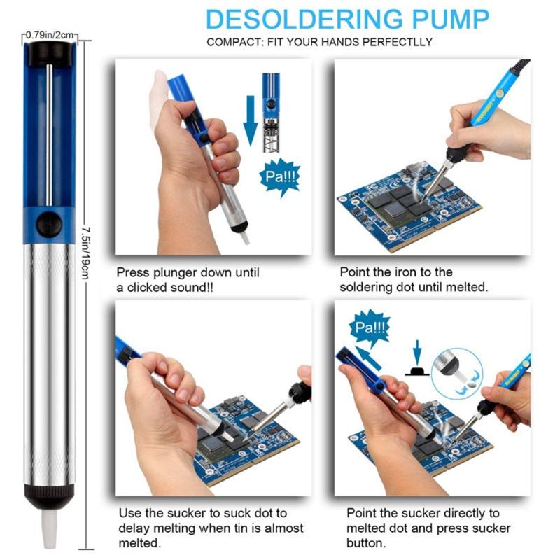 60W Soldering Iron Kit Adjustable Temp Welding Tool Digital Multimeter 5pcs Soldering Iron Tips EU/UK/US Standard
