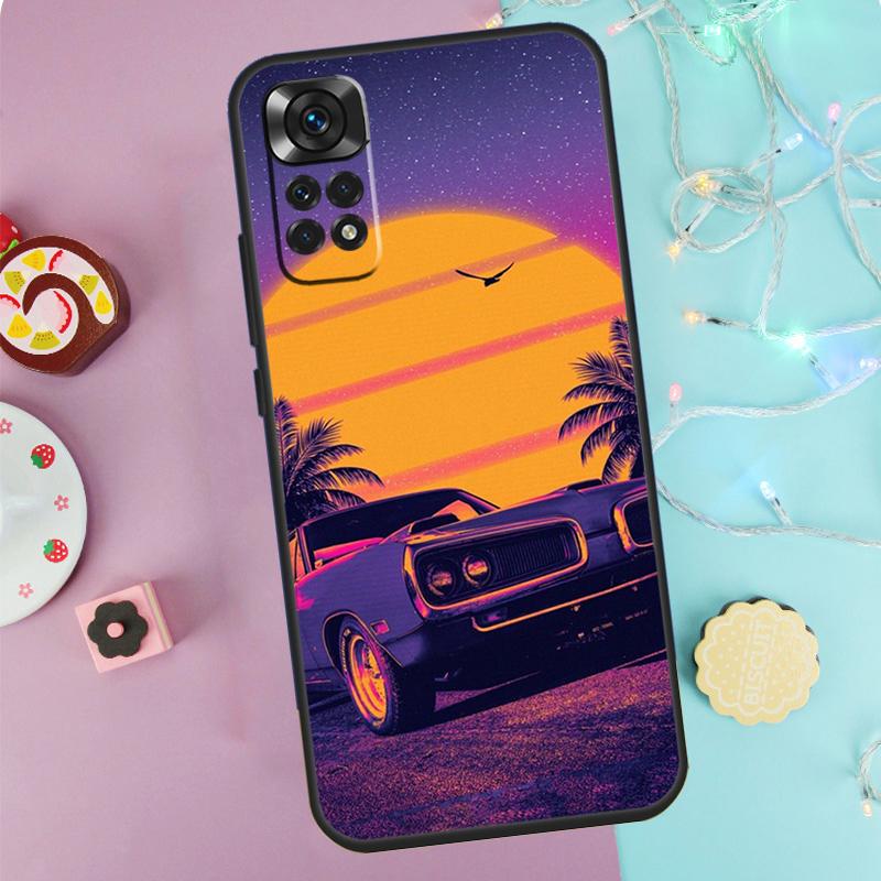 Synthwave 80's Retro Neon vaporwave Case For Xiaomi Redmi Note 14 13 12 11 10 9 Pro 9S 10S 11S 12S Redmi 10C 12C 13C 14C Cover