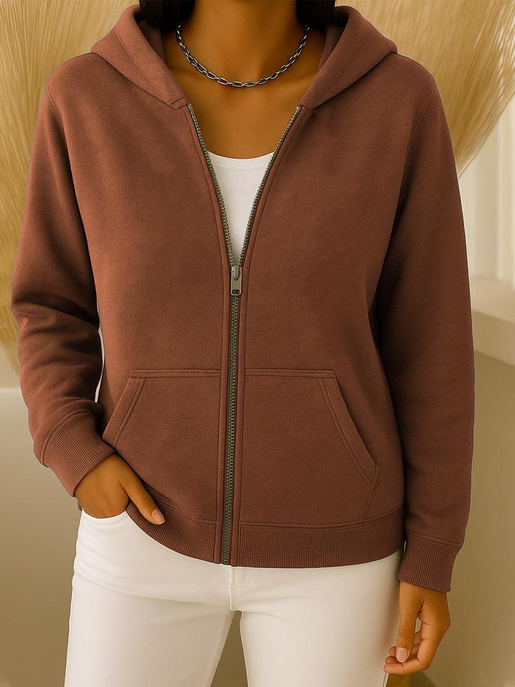 Повседневная толстовка с капюшоном на молнии с длинным рукавом свободная разноцветная женская модный дизайн удобная посадка универсальная для повседневной носки и улицы XXXL 2350₽