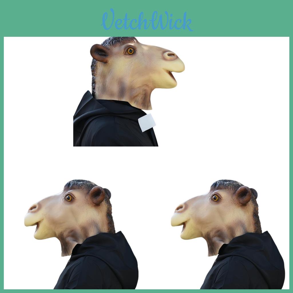 Maschera di Cammello Divertente Accessorio per Costume Testa di Animale in Lattice Per Feste e Festival
