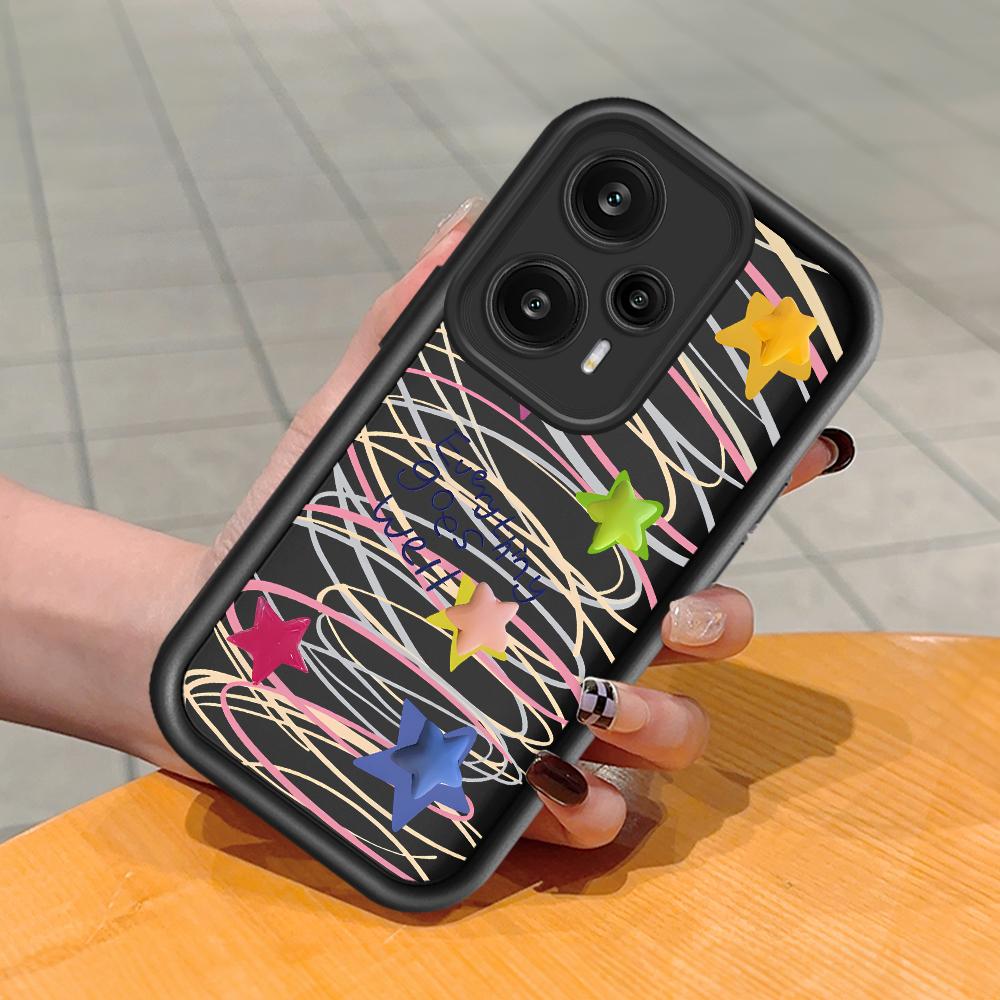 Soft Silicone Square Ladder Printing Pattern Phone Casing Full Cover Camera Shockproof Protection Rubber Case for Xiaomi Redmi