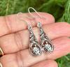 925 Sterling Silver Oxidized Danglers Earrings JHUMKA, Long Linear Earring, Cutwork FREE SHIP, 3.00 Gm