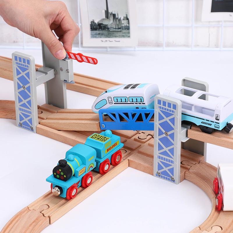 Wooden Thomas Train Track Bridge & Accessories Set - Educational Toy with Double Layer Fence