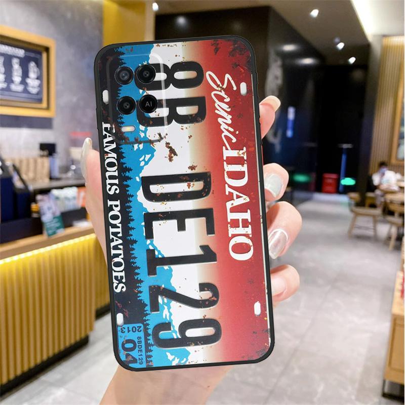 Retro Funny License Plate Case For Oppo A96 A76 A16 A17 A18 A60 A80 A40 A38 A58 A78 A98 A94 A74 A54 A15 A57 A77 A5 Pro