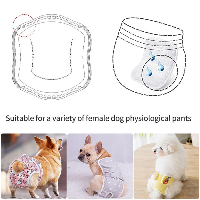 30 pçs fraldas para cães femininos shorts calcinhas fraldas para cães almofadas sanitárias femininas calças fisiológicas descartáveis ​​para cães