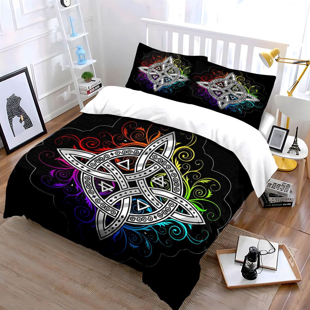 Celtic Knot Decor Set Soft Skin-Friendly Bedding Set Includes 1 Duvet Cover And 2 Pillowcase, Gift