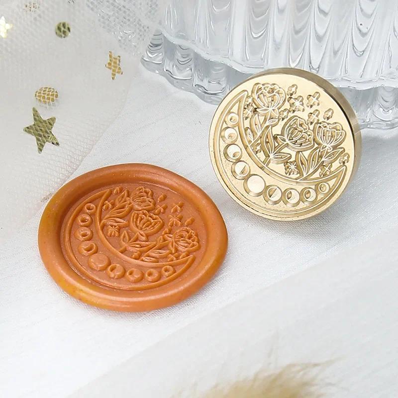 Wax Seal Stamp Moon Stars Vintage Sealing Stamp Head For Cards Craft Envelopes Wedding Wax Lacquer for Seals Scrapbooking