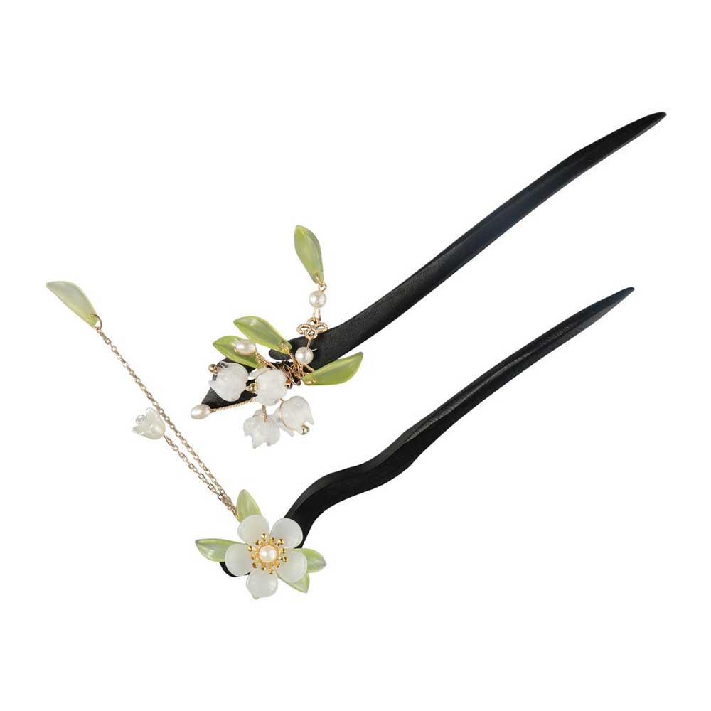 

Clips Tassel Leaf Ancient Style Women Hanfu Hairpins Flower Hair Sticks Chinese Hair Fork Magnolia