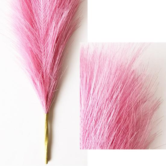 2Pcs Artificial Pampas Grass Exquisite Layout Props Faux Silk Flower No-watering Fluffy