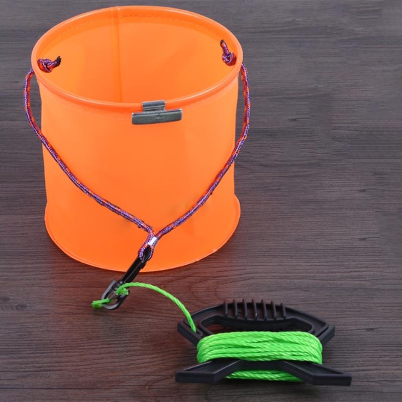 Fishing Tackle Hanging Buckle Nylon Braided Rope Bucket Colorful Fishing Fish Box Portable EVA Bucket Fishing Accessory