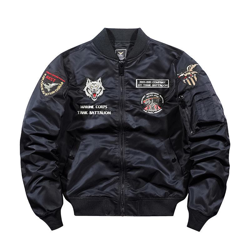 Men's MA1 Air Force Flight Jacket: Spring/Autumn Baseball Collar Workwear Coat