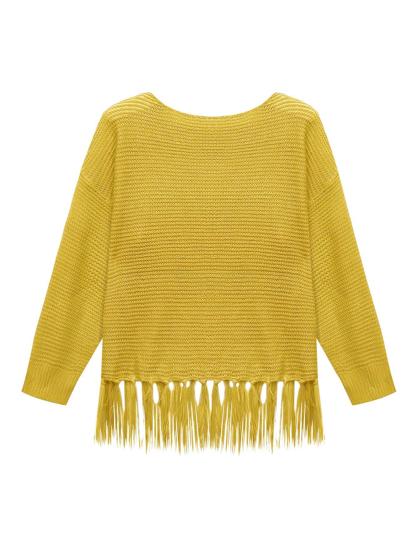 

Женский европейский и американский вязаный пляжный кардиган с кисточками Extra Large бежевый