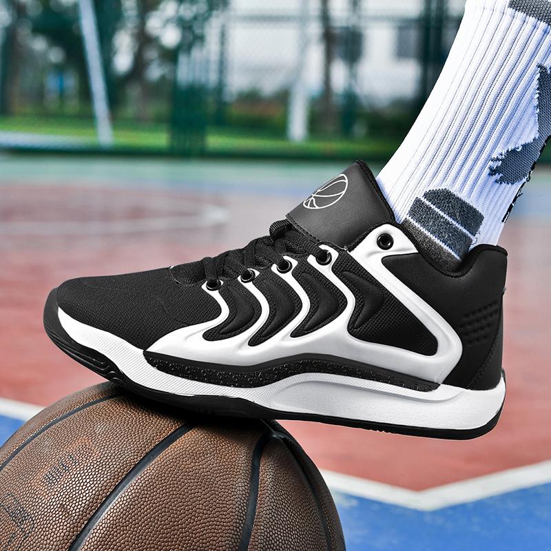 Fashion Men's Basketball Shoes Cushioned Breathable Sneakers Train Athletes Gym Sport Shoes Casual Lace Up Footwear Lightweight Sneakers