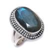 Natural Labradorite Gemstone Handmade 925 Solid Silver Jewelry Ring Size 6 L4P86