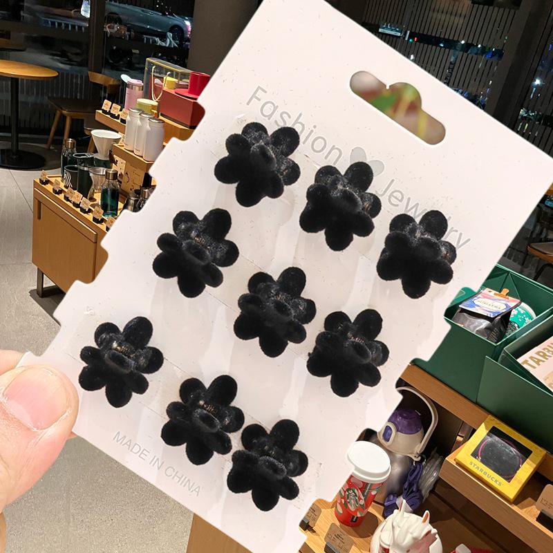 2024 Neue Herbst/Winter Beflockte Schleife Krallenklemme, Damen Haarspange für Pony